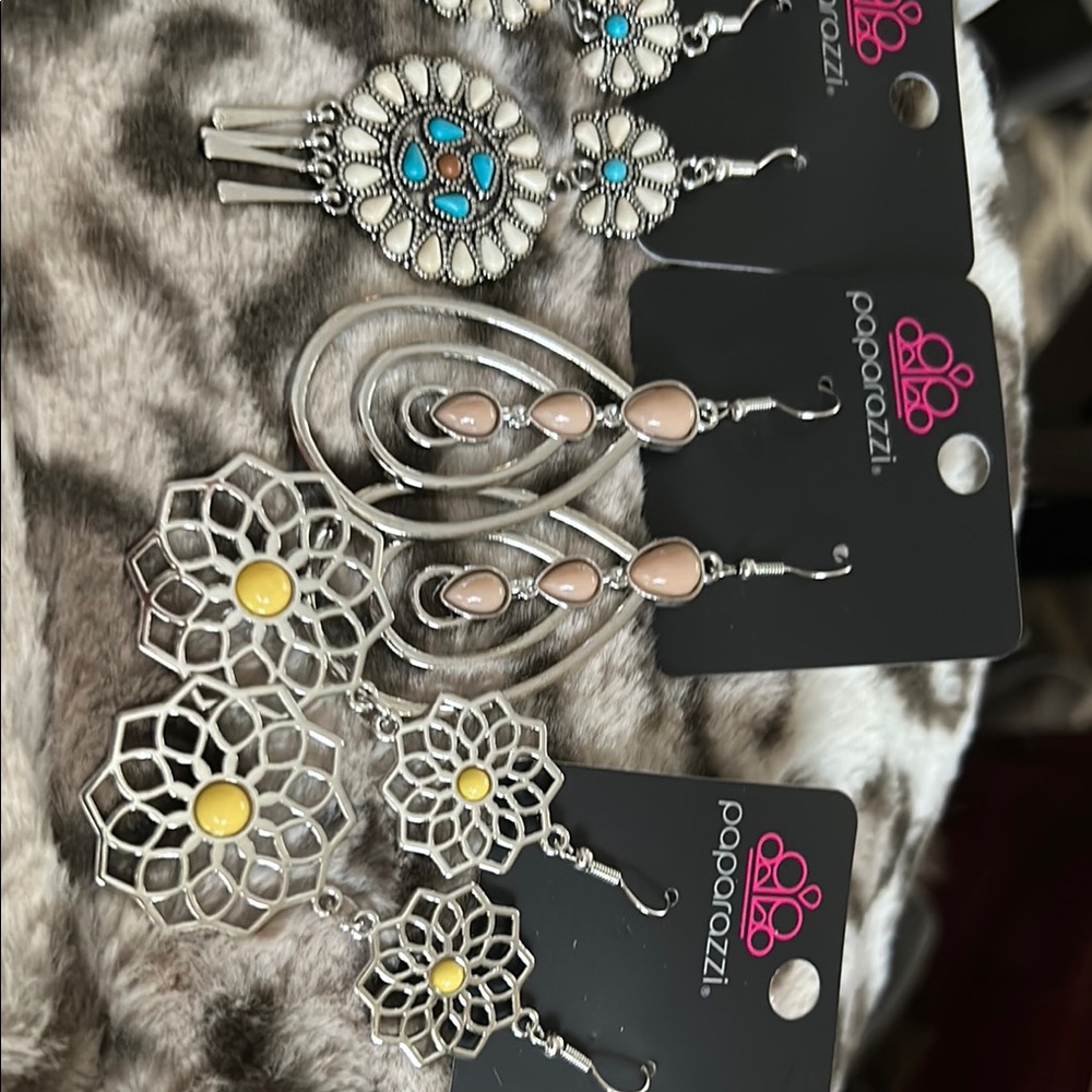 Paparazzi Silver and Turquoise Earrings Set